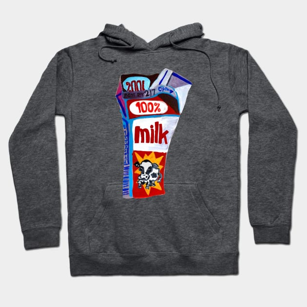 Half Gallon Milk Carton Hoodie by SPINADELIC